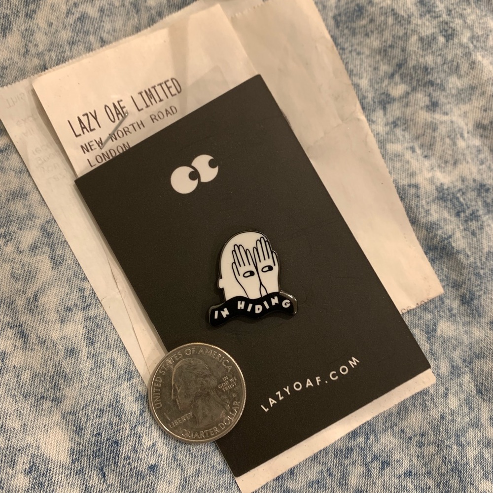 Lazy Oaf Enamel Pin In Hiding NEW
